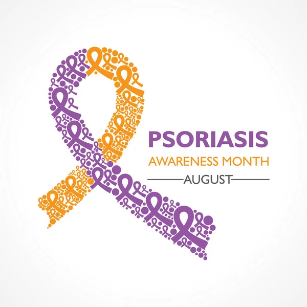Vector Illustratie Van Psoriasis Bewustmakingsmaand Waargenomen August — Stockvector