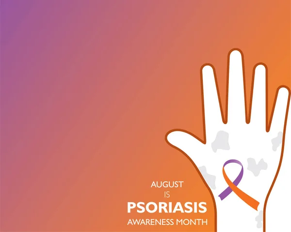 Vector Ilustración Del Mes Concientización Psoriasis Observado Agosto — Vector de stock