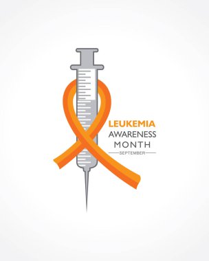 Eylül ayında turuncu kurdeleli lösemi Farkındalık Ayı Vektör İllüstrasyonu gözlemlendi