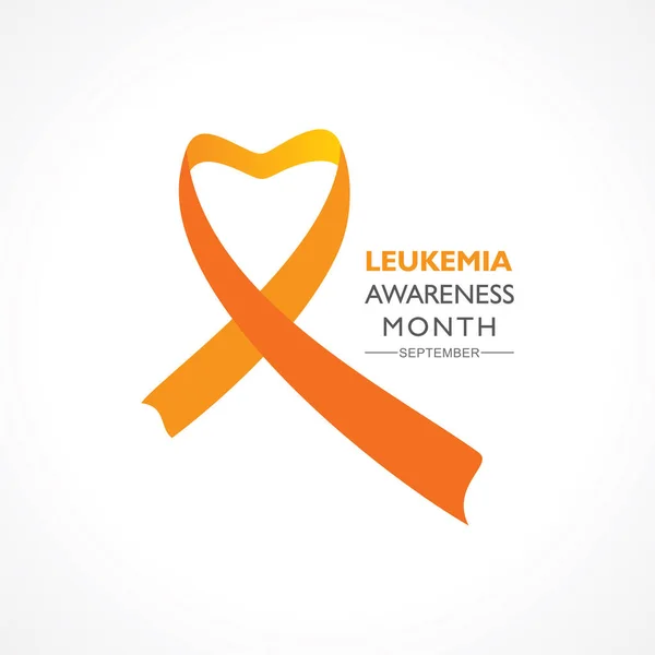 Vector Illustration Leukemia Awareness Month Orange Colored Ribbon Observed September — Stock Vector
