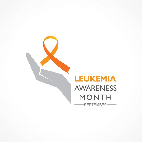 Vector Illustration Leukemia Awareness Month Orange Colored Ribbon Observed September — Stock Vector