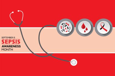 Sepsis Farkındalık Ayının 13 Eylül 'de gözlemlenen vektör illüstrasyonu