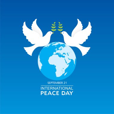 Uluslararası Barış Gününün Vektör İllüstrasyonu 21 Eylül 'de izlendi