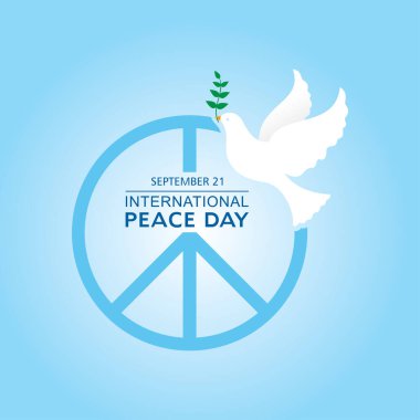 Uluslararası Barış Gününün Vektör İllüstrasyonu 21 Eylül 'de izlendi
