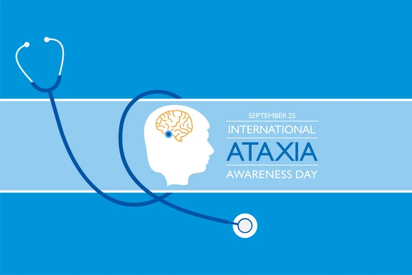Vector Illustratie Van International Ataxia Awareness Day Waargenomen September — Stockvector