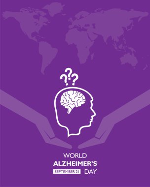 Dünya Alzheimer Günü 'nün 21 Eylül' de izlenen vektör illüstrasyonu