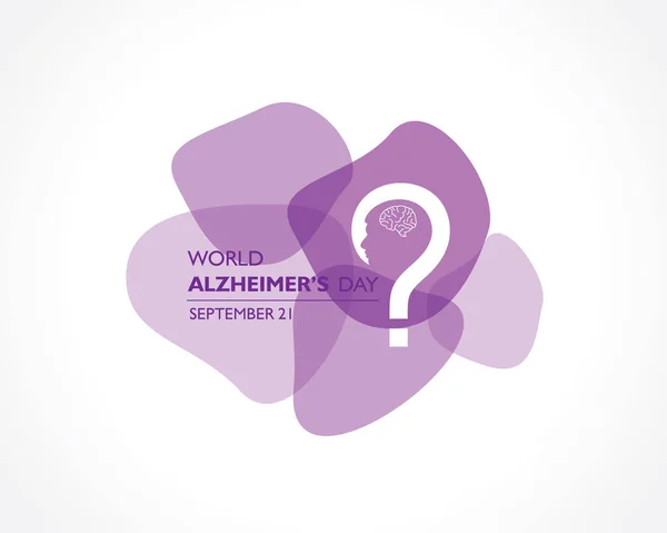 Wektorowa Ilustracja Światowego Dnia Alzheimera Obserwowana Września — Wektor stockowy