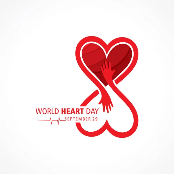 Vector Illustration World Heart Day Observed September — Stock Vector