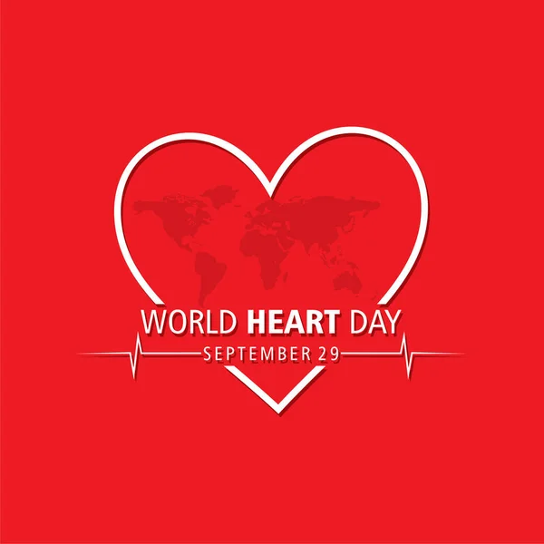 Vector Illustration World Heart Day Observed September — Stock Vector