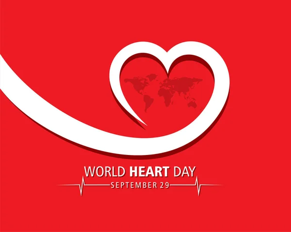 Vektor Illustration World Heart Day Observerad Den September — Stock vektor