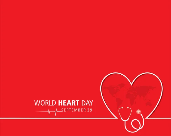 Vector Illustration World Heart Day Observed September — Stock Vector