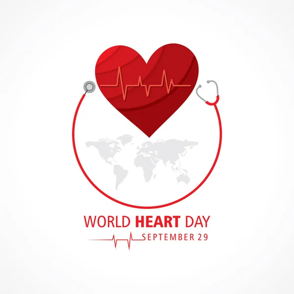 Vektor Illustration World Heart Day Observerad Den September — Stock vektor