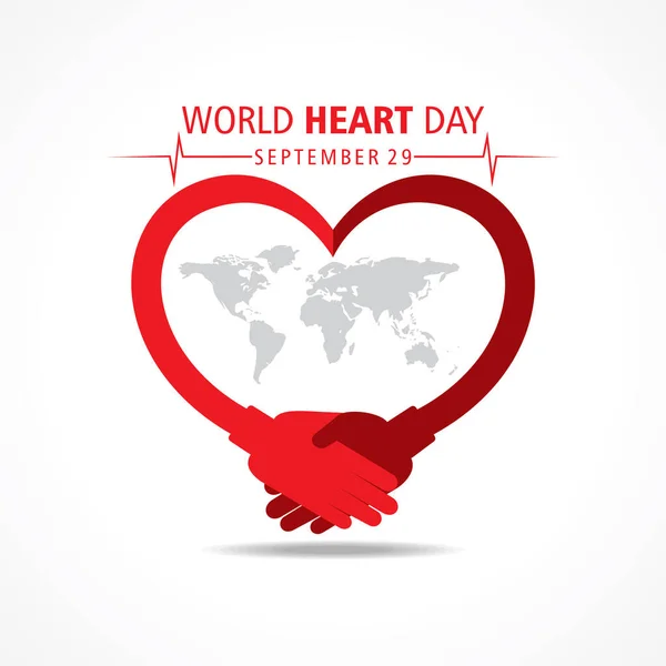 Vector Illustration World Heart Day Observed September — Stock Vector