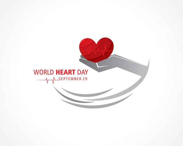 Vektor Illustration World Heart Day Observerad Den September — Stock vektor