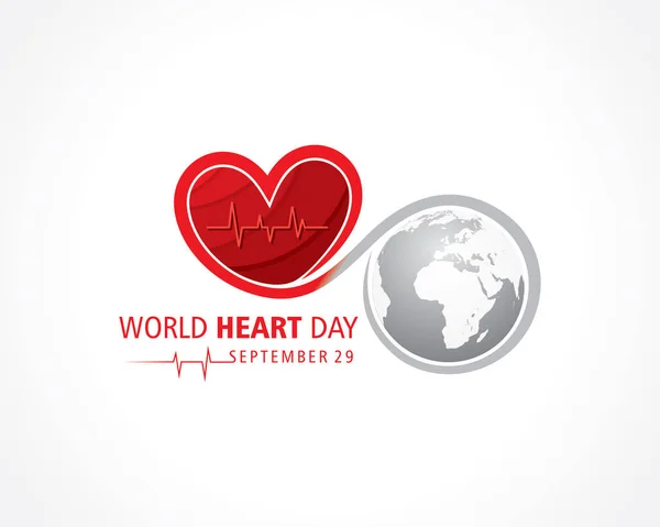 Vector Illustration World Heart Day Observed September — Stock Vector