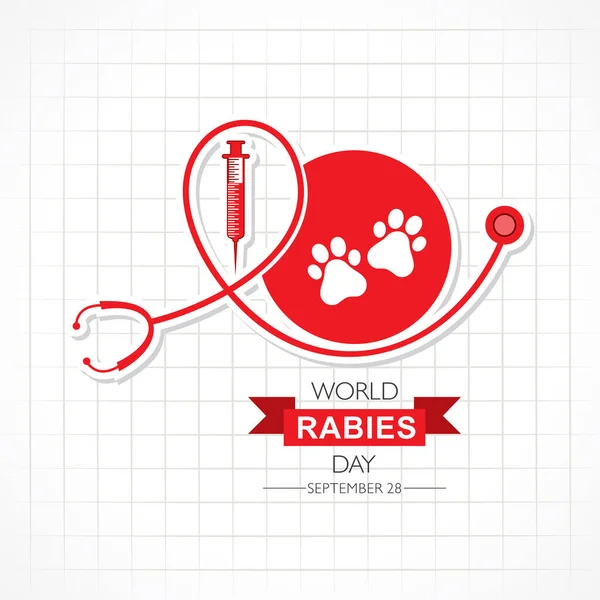Vector Illustratie Van World Rabies Day Concept Waargenomen September — Stockvector