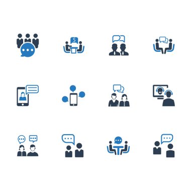 Discussion Icons - Blue Version clipart