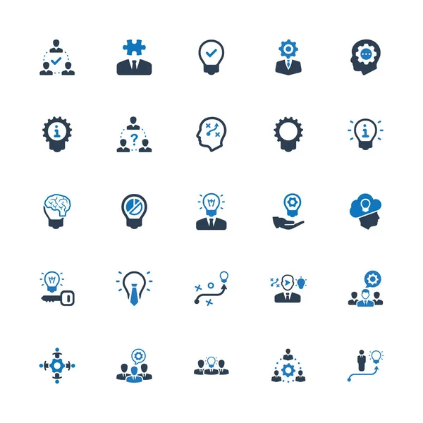 Iconos Para Lluvia Ideas Desarrollo Ideas — Archivo Imágenes Vectoriales