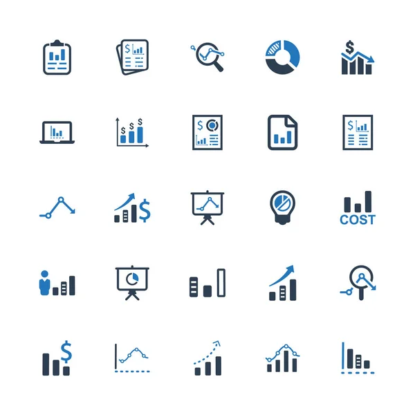 Iconos Gráfico Diagrama — Archivo Imágenes Vectoriales