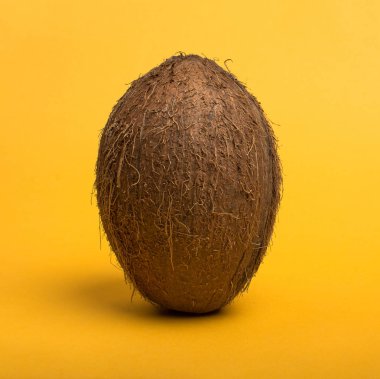 Pembe renkli arka plan üzerine Hindistan cevizi.