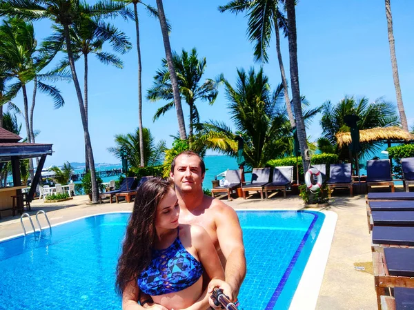 Moo 3, Samui, Tayland - 20.09.2018: Balayı. 