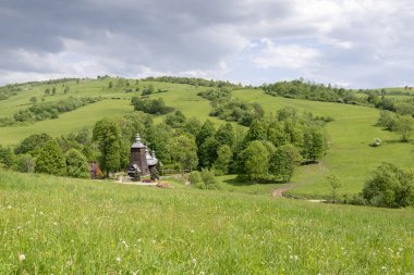 Beskid Niski Polonya Chyrowa ahşap Hıristiyan Kilisesi