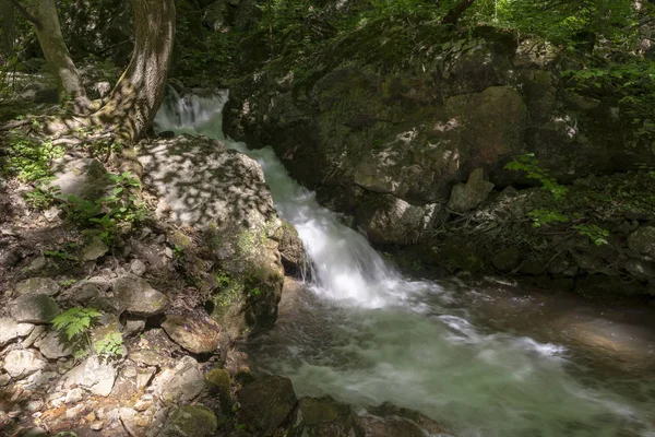 Cachoeira Córrego Floresta Vale Zadiel Eslováquia — Fotografia de Stock