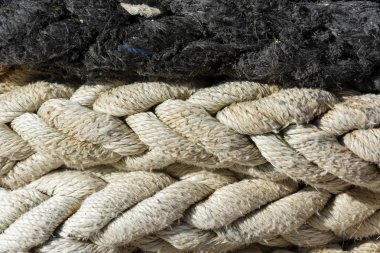 Yakın çekim eski bağlama halatlar için arka plan veya doku zarar