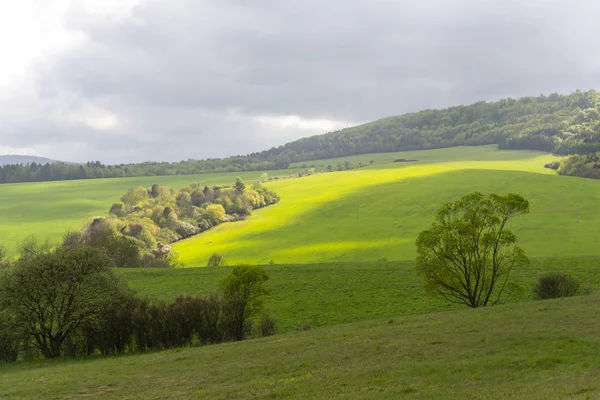 Springtime hills landscape from Slovakia — Stock Photo, Image