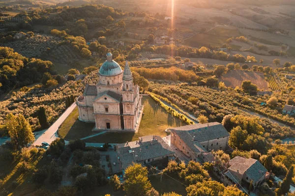Foto panorama dari drone, Montepulciano . — Stok Foto
