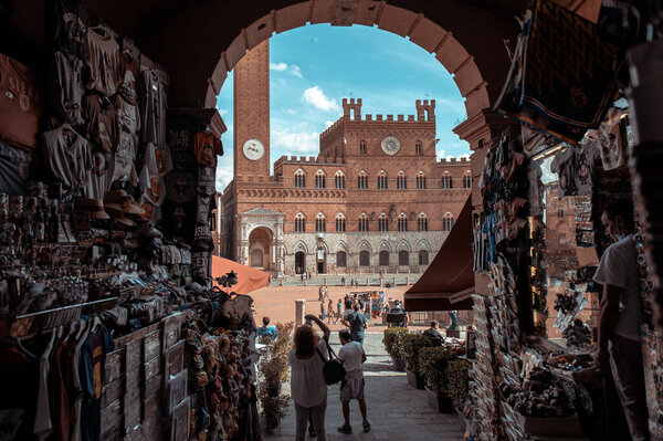 Siena Italy August 2020 Afternoon View Historical Town Siena Steets Stock Image