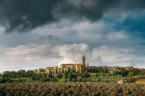 Autumn Days Tuscany Pienza Stock Picture