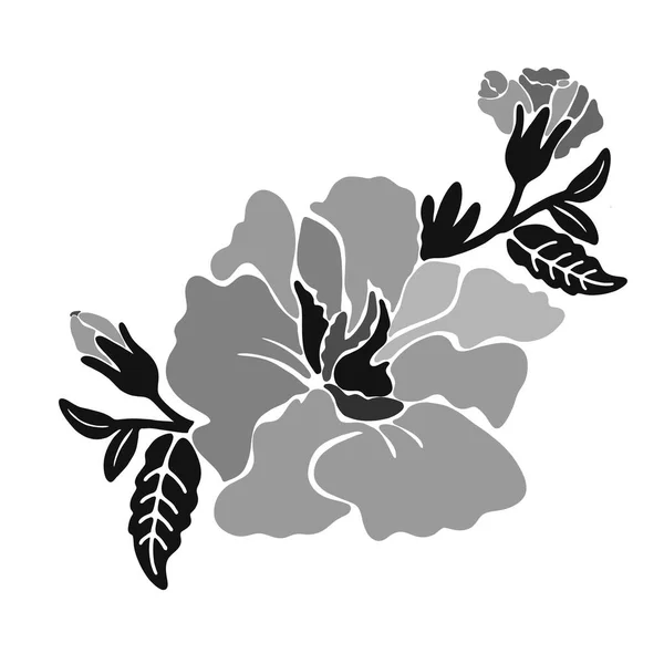 Λογότυπο Λουλουδιών Πετούνια Μαύρη Σιλουέτα Λουλουδιού Εικονογράφηση Διανύσματος — Διανυσματικό Αρχείο