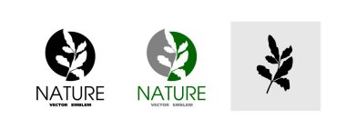 Yoga dersleri, tıp merkezleri, eczaneler, doğal ve organik gıda ve orman bitkilerinin ambalaj çemberi için logo tasarımı. Vektör simgesi.