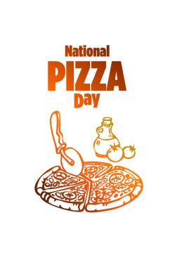 Pizza Günü 'nün vektör illüstrasyonu. Çizgi film Biçimi.
