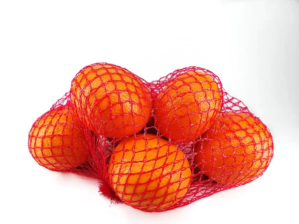 Sweet Juicy Bright Tangerines White Background Isolated — Stock Photo, Image