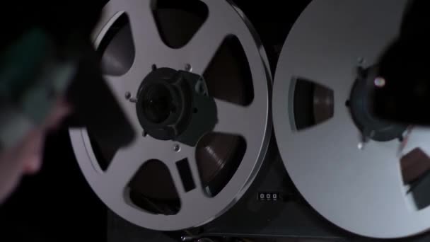 Vintage Open Reel Inch Tape Recorder Wiretap Surveillance — Stok video
