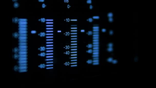 Macro Audio Volume Bargraph Gravador Vídeo Digital — Vídeo de Stock