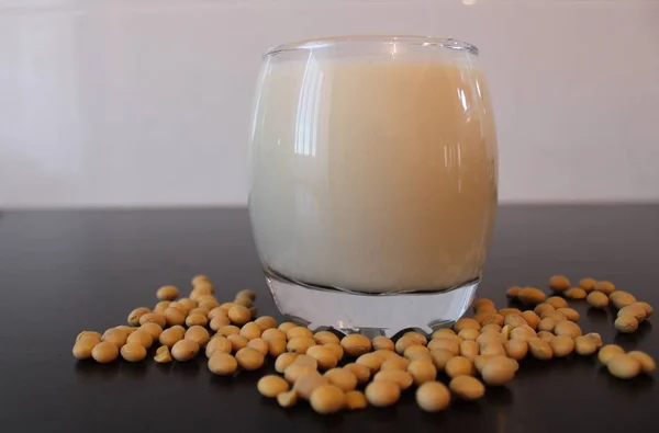 Heerlijke Vegan Plantaardige Melk Gemaakt Met Sojabonen Water 100 Gezonde — Stockfoto