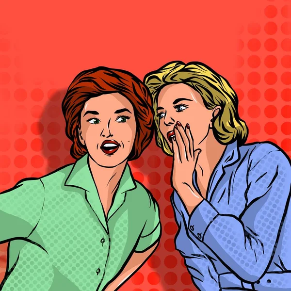 İllüzyon. Kızlar sırlarını paylaşır. Pop Sanat.