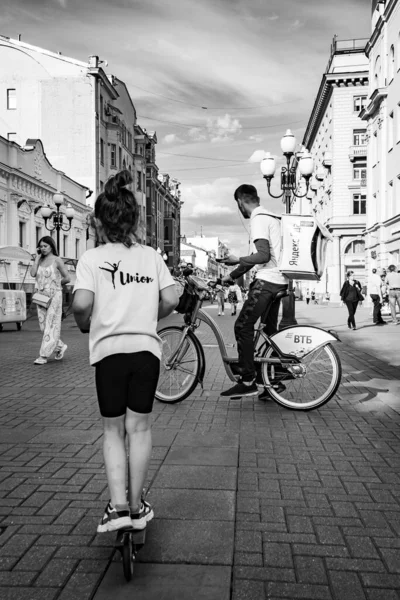 Old Arbat Moscow Residents Passers Walking — Stock Photo, Image