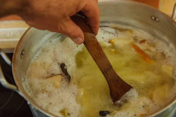 Pilze Kochen Der Küche — Stockfoto