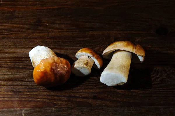 木桌上的香菇10 — 图库照片