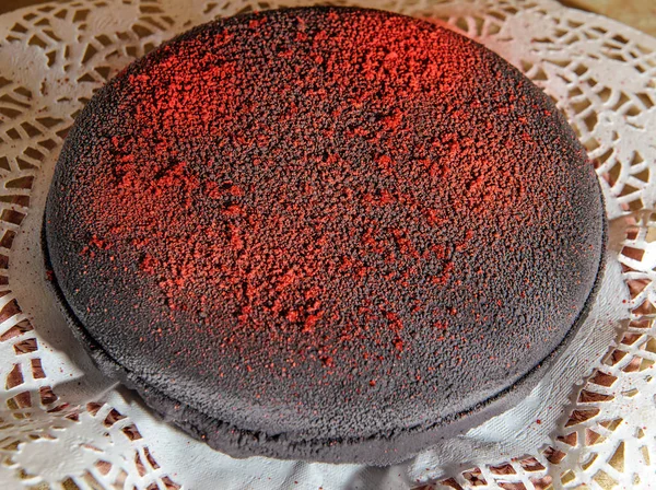 Negro Con Torta Terciopelo Rojo Cooking4 —  Fotos de Stock