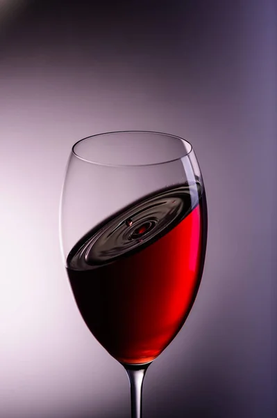 Uma Gota Vinho Voa Copo Vinho7 — Fotografia de Stock