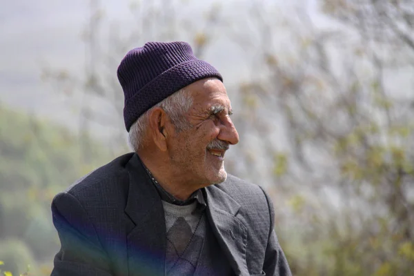 Κοντινό Πλάνο Έναν Ευτυχισμένο Αγροτικό Άνθρωπο Ιράν Gilan — Φωτογραφία Αρχείου