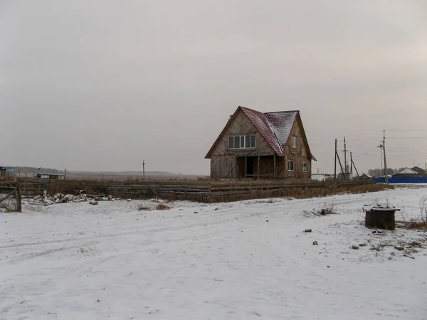 Viajar Para Fronteira Rússia Cazaquistão Foto Algumas Pequenas Aldeias Cidades — Fotografia de Stock