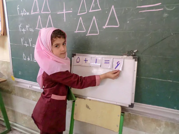 Одна Учениц Начальной Школы Раште Провинция Гуйлан Иран Исламская Школа — стоковое фото