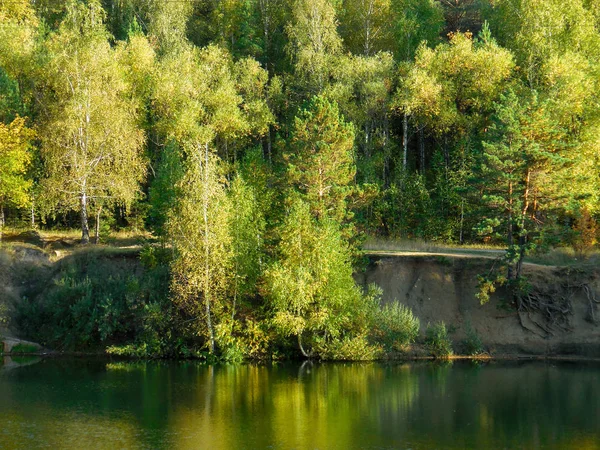 ロシアの旅 チェリャビンスクロシアのユーリガガーリン公園内の湖 ロシアのとても美しい性質 — ストック写真