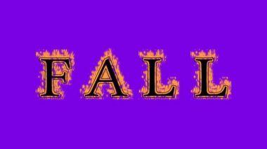 Sonbahar ateşi efekti menekşe arkaplan. Yüksek görsel etkiyle canlandırılmış metin efekti. harf ve metin efekti. Alfa Eşleşmesi.